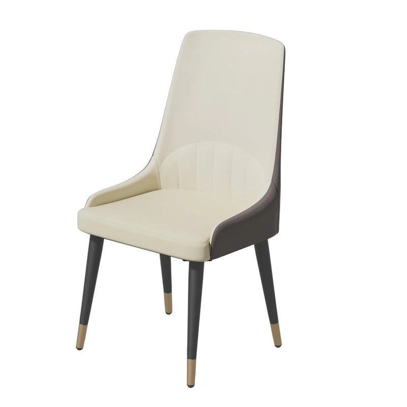Ensemble de 2 chaises de salle à manger contemporaines en cuir - 45,7 x 50 x 82 cm