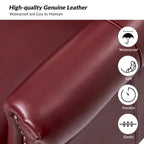 Fauteuil Gerhard en cuir véritable avec garnitures cloutées et coussin amovible (lot de 2) par HULALA HOME