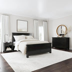 Oak Park Black Wood Queen Bed, Nightstand and Dresser by Homestyles