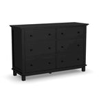 Lit Queen en bois noir Oak Park, table de chevet et commode par Homestyles