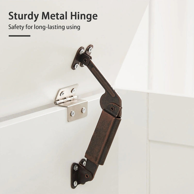 Banc de rangement VECELO, coffre en bois avec tapis en osier et charnières de sécurité, banc à chaussures d'entrée, coffre de rangement style industriel