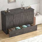 Lit escamotable Mixoy moderne avec matelas, tiroir de rangement et station de charge