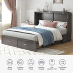 Lit escamotable Mixoy moderne avec matelas, tiroir de rangement et station de charge