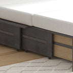 Lit escamotable Mixoy moderne avec matelas, tiroir de rangement et station de charge