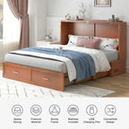 Lit escamotable Mixoy moderne avec matelas, tiroir de rangement et station de charge