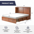 Lit escamotable Mixoy moderne avec matelas, tiroir de rangement et station de charge