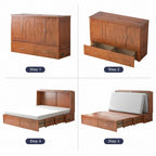 Lit escamotable Mixoy moderne avec matelas, tiroir de rangement et station de charge