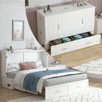 Lit escamotable Mixoy moderne avec matelas, tiroir de rangement et station de charge