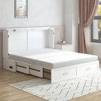 Lit escamotable Mixoy moderne avec matelas, tiroir de rangement et station de charge