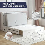 Lit escamotable Mixoy moderne avec matelas, tiroir de rangement et station de charge