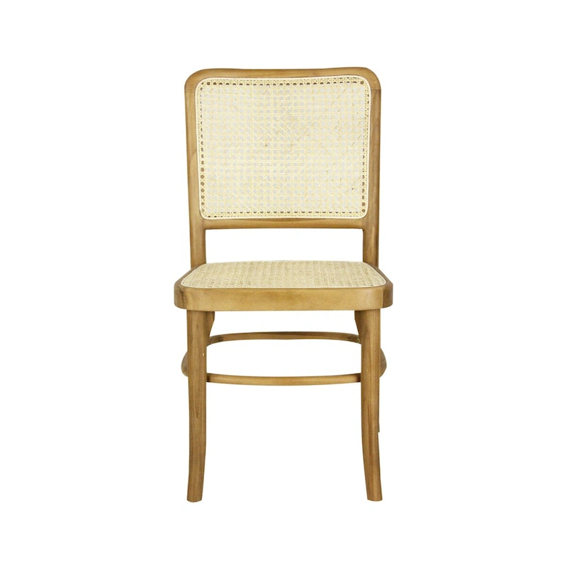 Chaises de salle à manger vintage en bois et rotin Cukor, style milieu du siècle, couleur naturelle (lot de 2) par JONATHAN Y