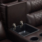 Canapé inclinable électrique MCombo avec console, fonction chauffante et vibrante, ports USB et porte-gobelets PR624