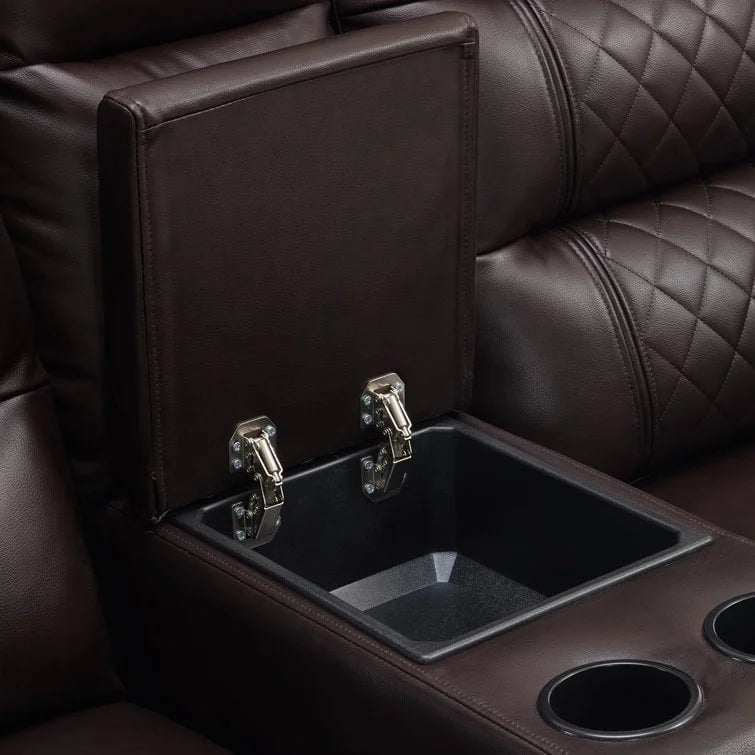 Canapé inclinable électrique MCombo avec console, fonction chauffante et vibrante, ports USB et porte-gobelets PR624