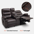 Canapé inclinable électrique MCombo avec console, fonction chauffante et vibrante, ports USB et porte-gobelets PR624