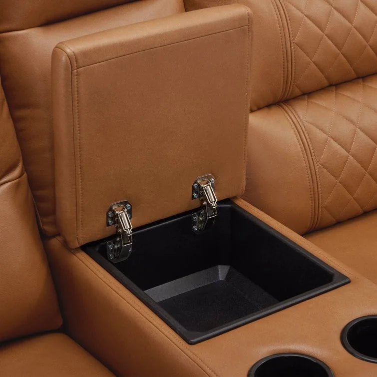 Canapé inclinable électrique MCombo avec console, fonction chauffante et vibrante, ports USB et porte-gobelets PR624