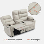 Canapé inclinable électrique MCombo avec console, fonction chauffante et vibrante, ports USB et porte-gobelets PR624