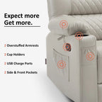 Canapé inclinable électrique MCombo avec console, fonction chauffante et vibrante, ports USB et porte-gobelets PR624