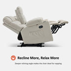 Canapé inclinable électrique MCombo avec console, fonction chauffante et vibrante, ports USB et porte-gobelets PR624