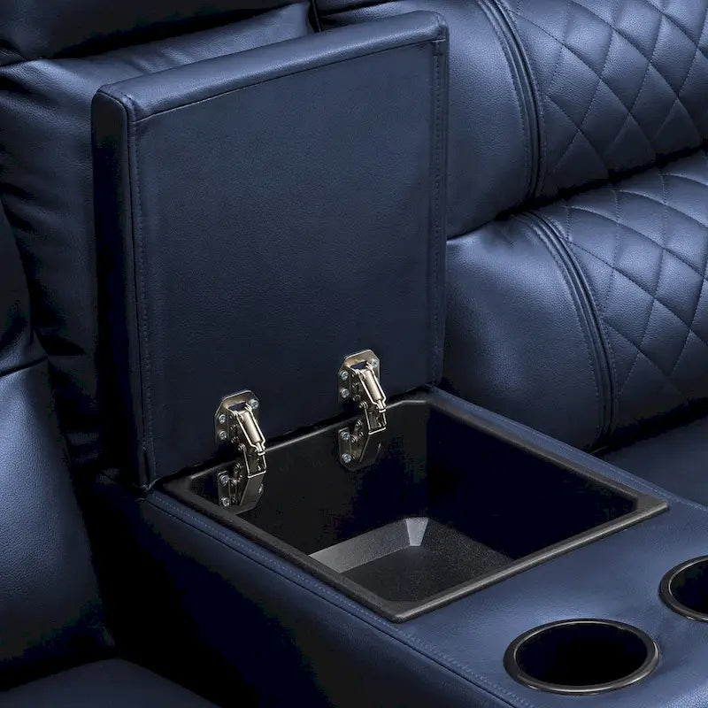 Canapé inclinable électrique MCombo avec console, fonction chauffante et vibrante, ports USB et porte-gobelets PR624