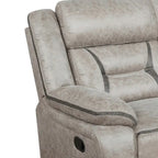 Fauteuil inclinable manuel Tye 87 pouces, mousse à gel rafraîchissante, similicuir taupe
