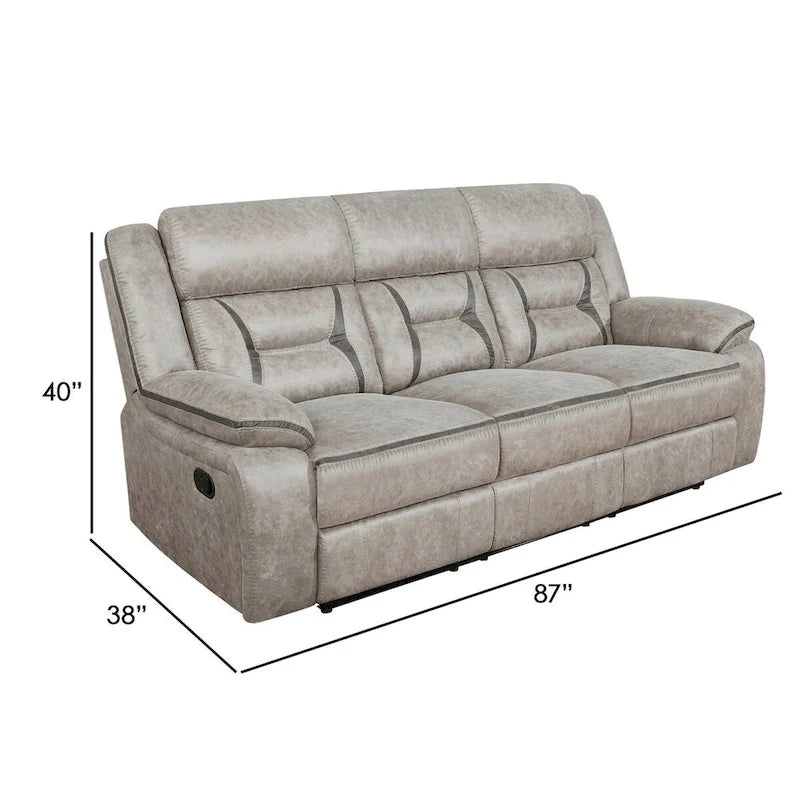 Fauteuil inclinable manuel Tye 87 pouces, mousse à gel rafraîchissante, similicuir taupe