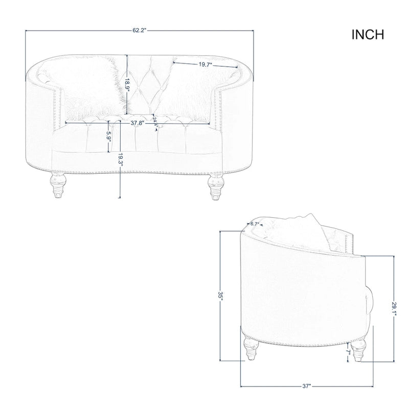 Canapé en velours pour salon