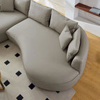 Canapé d'angle en cuir en forme de L avec méridienne, grand canapé de luxe pour salon