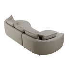 Canapé d'angle en cuir en forme de L avec méridienne, grand canapé de luxe pour salon