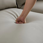 Canapé d'angle en cuir en forme de L avec méridienne, grand canapé de luxe pour salon