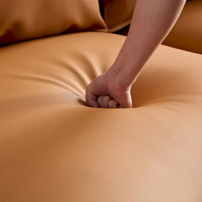 Canapé d'angle en cuir en forme de L avec méridienne, grand canapé de luxe pour salon