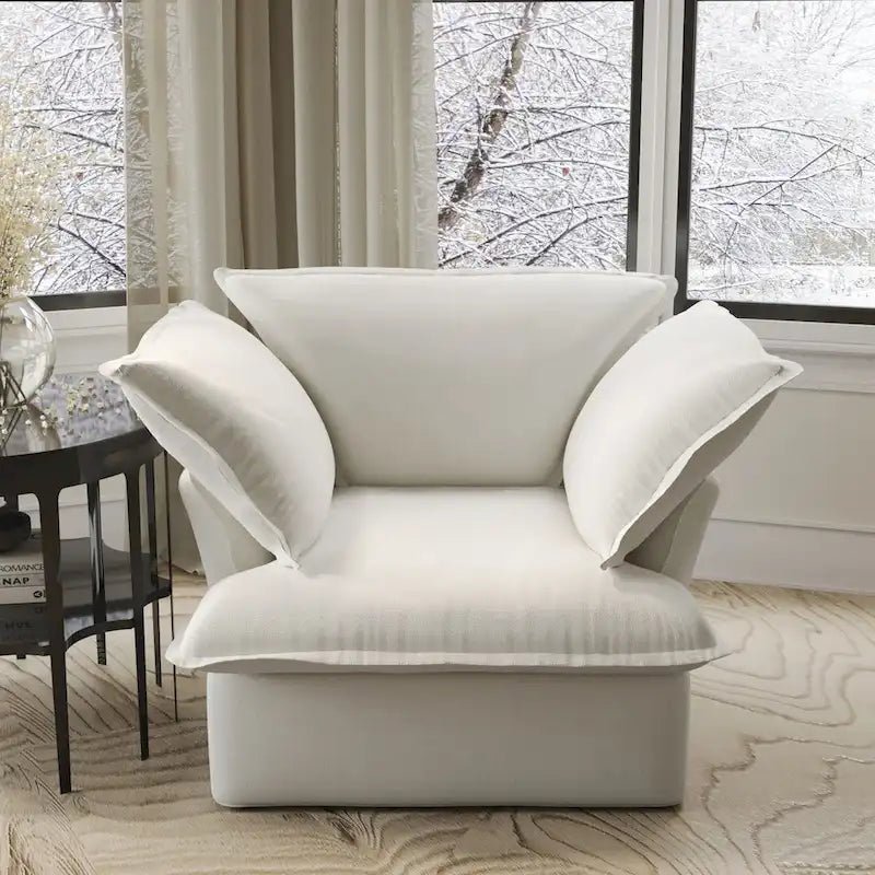 Canapé d'angle moderne et confortable style nuage, canapés minimalistes à garnissage en duvet, housses de coussin amovibles