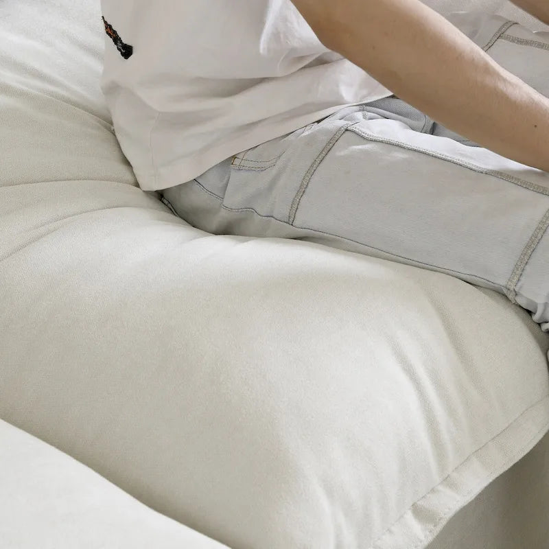 Canapé d'angle moderne et confortable style nuage, canapés minimalistes à garnissage en duvet, housses de coussin amovibles