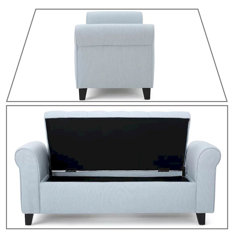 Banc de rangement moderne et élégant, capitonné, avec couvercle rabattable