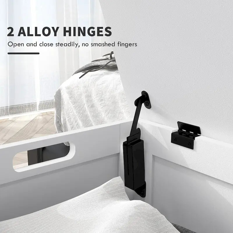 Coffre de rangement HOMCOM, boîte en bois avec 2 charnières de sécurité et poignées découpées, coffre de rangement moderne pour salon, entrée