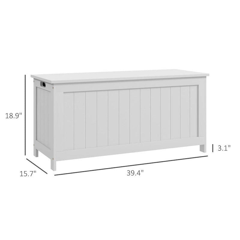 Coffre de rangement HOMCOM, boîte en bois avec 2 charnières de sécurité et poignées découpées, coffre de rangement moderne pour salon, entrée