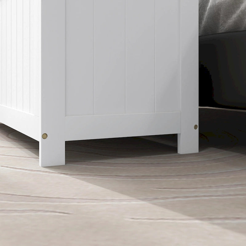 Coffre de rangement HOMCOM, boîte en bois avec 2 charnières de sécurité et poignées découpées, coffre de rangement moderne pour salon, entrée