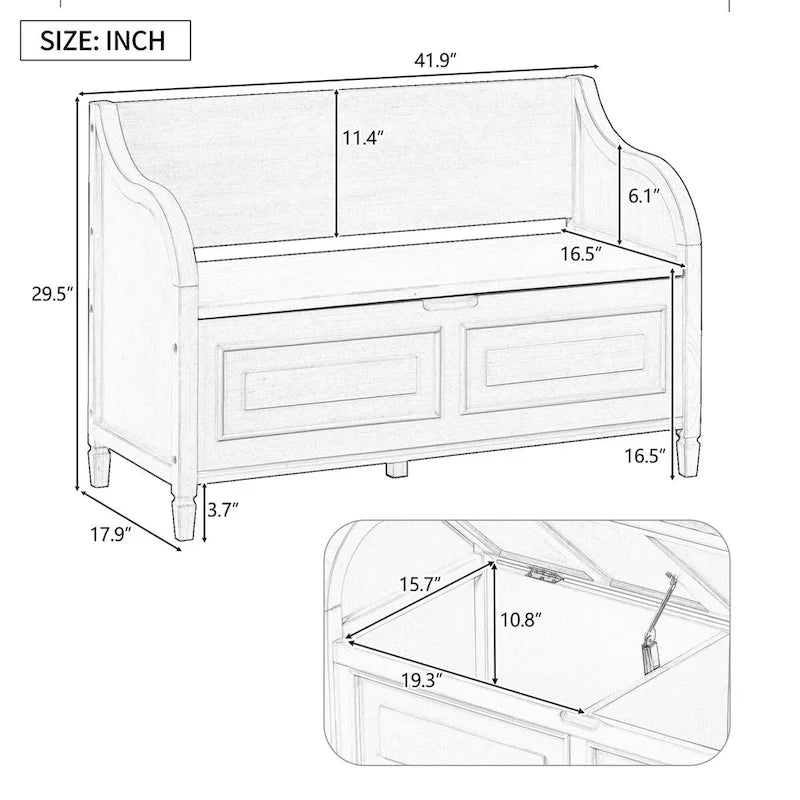 Banc de rangement multifonctionnel pour entrée