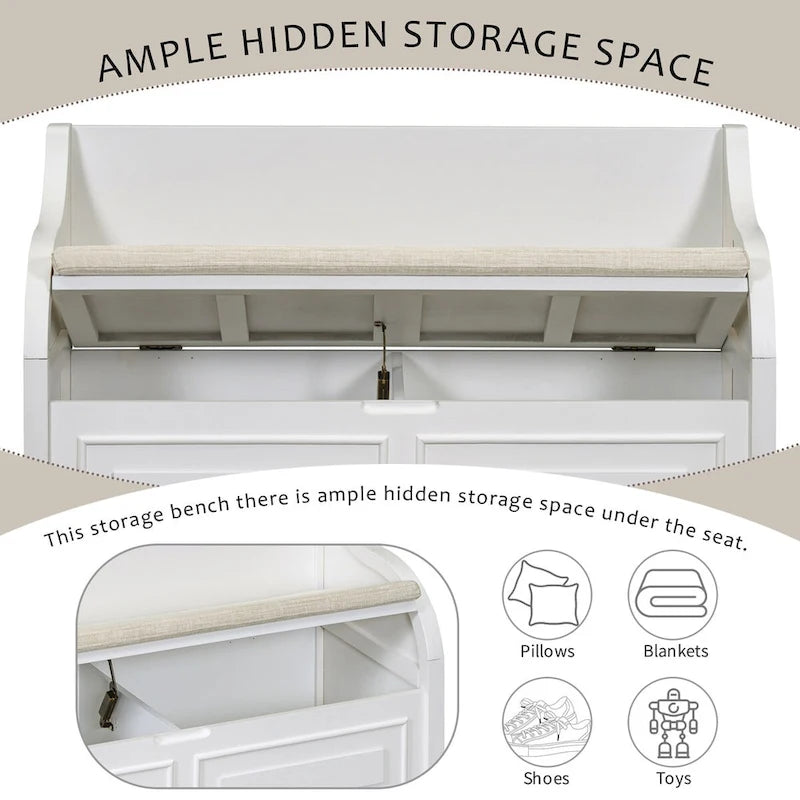 Banc de rangement multifonctionnel pour entrée