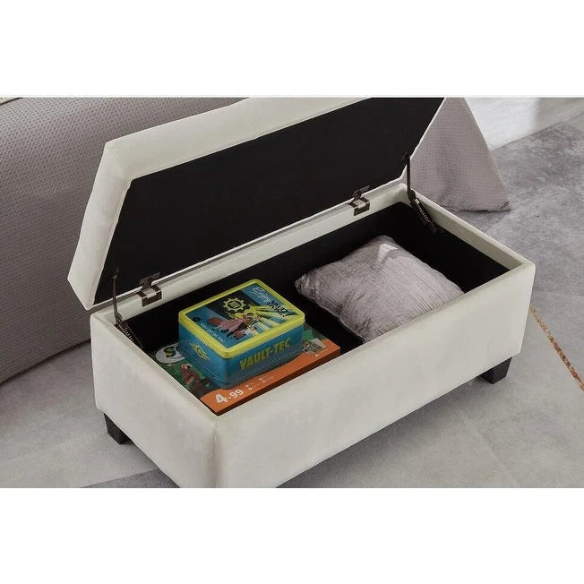 Banc rectangulaire rembourré avec rangement, banc de bout de lit pour chambre à coucher