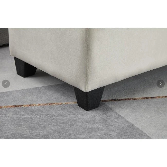 Banc rectangulaire rembourré avec rangement, banc de bout de lit pour chambre à coucher