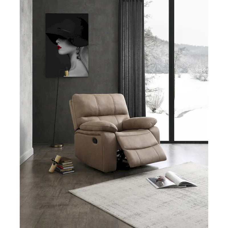 Ensemble de salon inclinable 3 pièces Betsy Furniture en microfibre, comprenant canapé, causeuse et fauteuil.