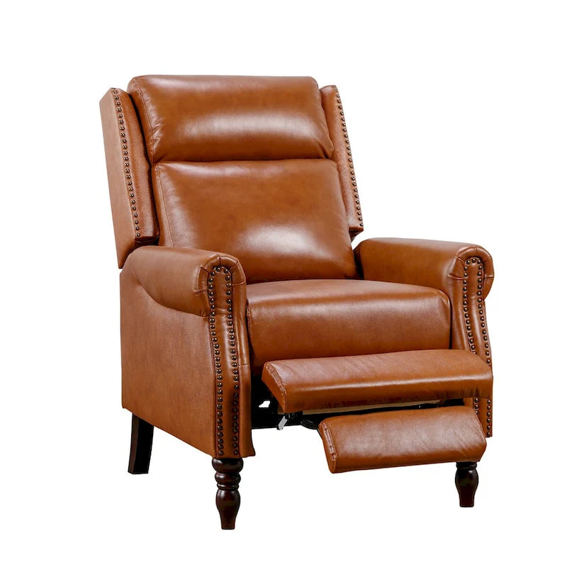 Fauteuil inclinable réglable COZYMAN en cuir véritable avec accoudoirs confortables pour salon