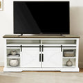 68 Rustic Sliding Barn Door TV Stand White TV Console for 80 TVs