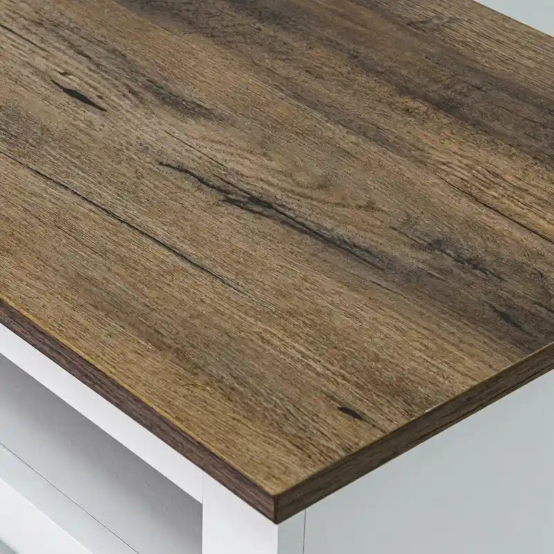 Meuble TV rustique blanc avec porte coulissante de style grange, pour téléviseurs de 80 pouces.