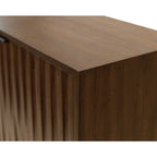 Console/crédence moderne du milieu du siècle, console de bureau, crédence accent, marron