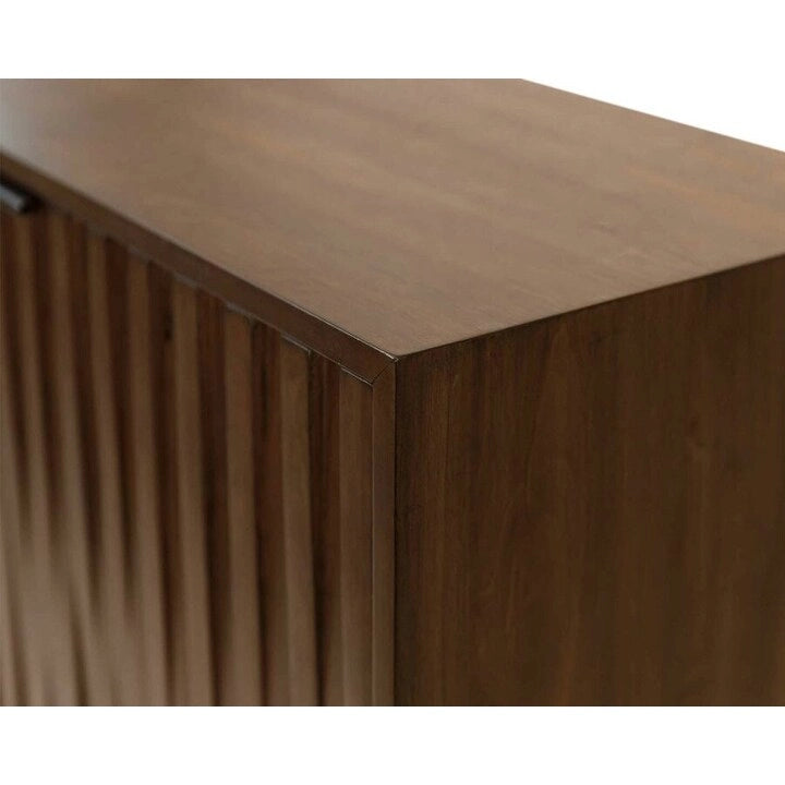 Console/crédence moderne du milieu du siècle, console de bureau, crédence accent, marron