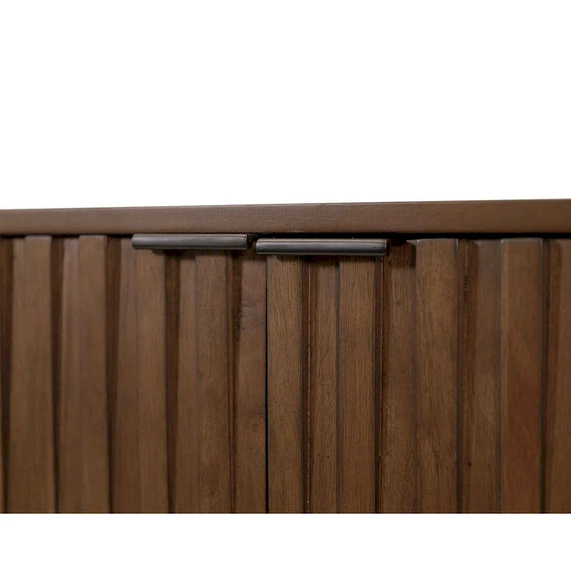 Console/crédence moderne du milieu du siècle, console de bureau, crédence accent, marron