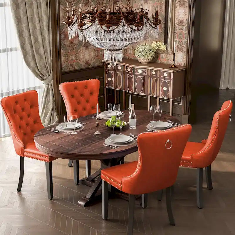 Chaises de salle à manger d'appoint modernes en velours capitonné (ensemble de 4)