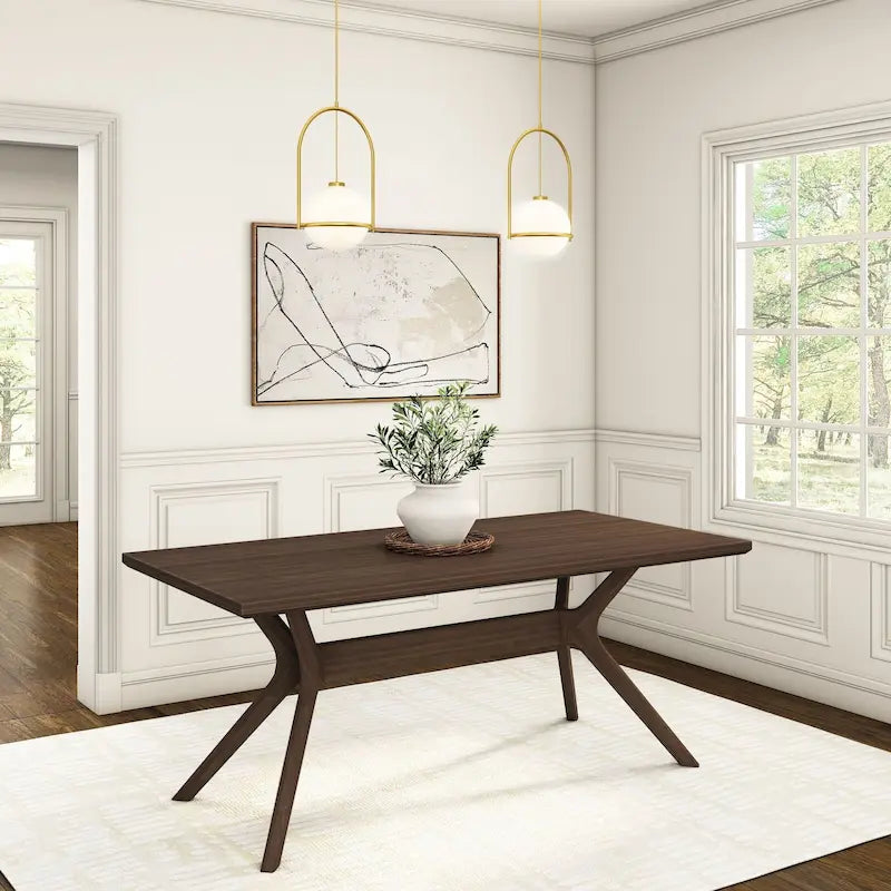 Table de salle à manger rectangulaire à pieds croisés Plank and Beam Verso - 72