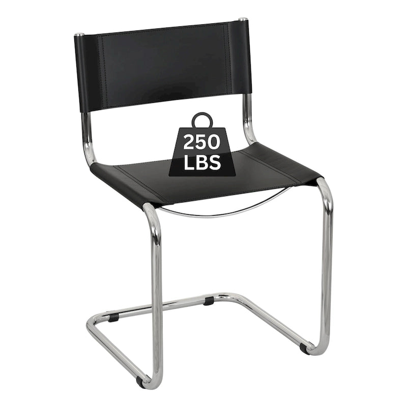 Chaise d'appoint cantilever Mart Stam de Breuer Chair Company avec cadre chromé (différents coloris de cuir reconstitué)